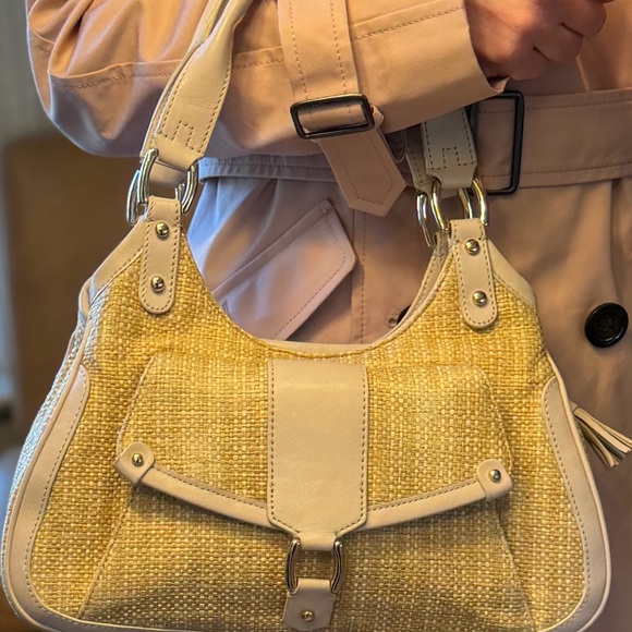 Cole Haan Vintage Late 1990s Woven Straw Satchel - Picture 3 of 16